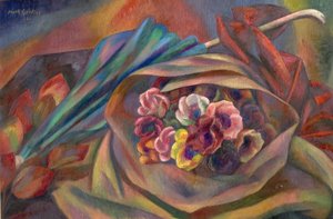 Boeket en parasol door Mark Gertler